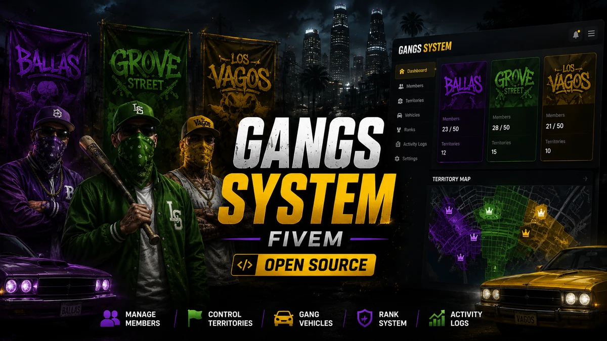 Gang & Turf System | Open Source | FiveM Gang Warfare Script