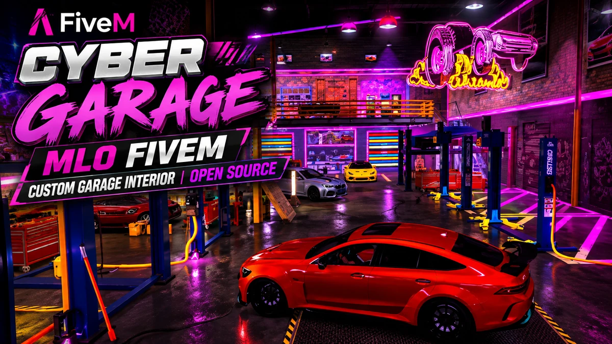 Cyber Garage MLO FiveM | Custom Garage Interior | FiveM Mod Store