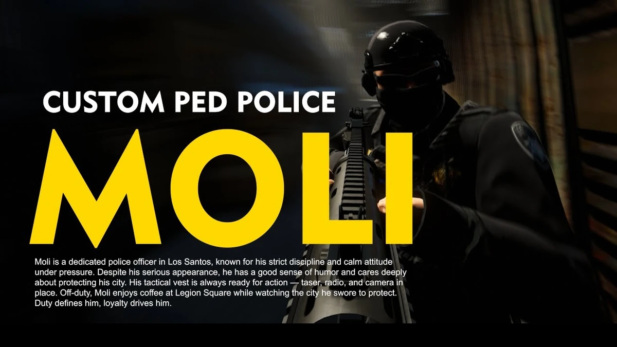 Moli Short Police Ped FiveM (95% Scale) | Add-On Custom Character | Open Source