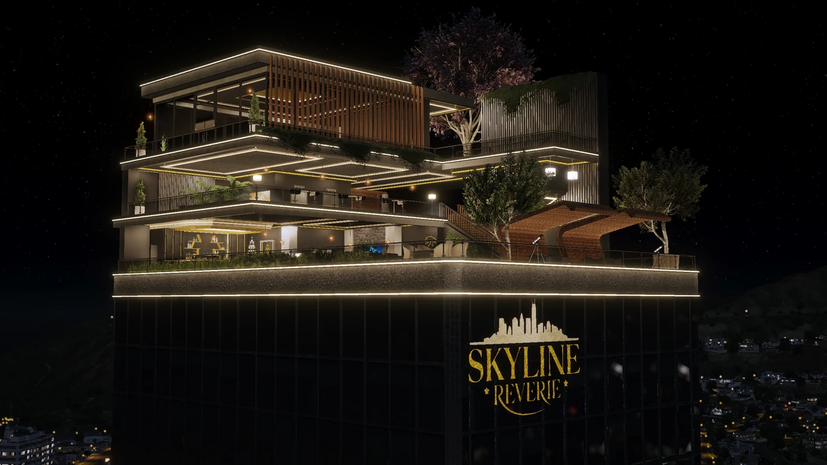 SKKYLINE REVERIE – Rooftop Lounge MLO (FiveM) | Fully Open Source | Premium Luxury Hangout Interior