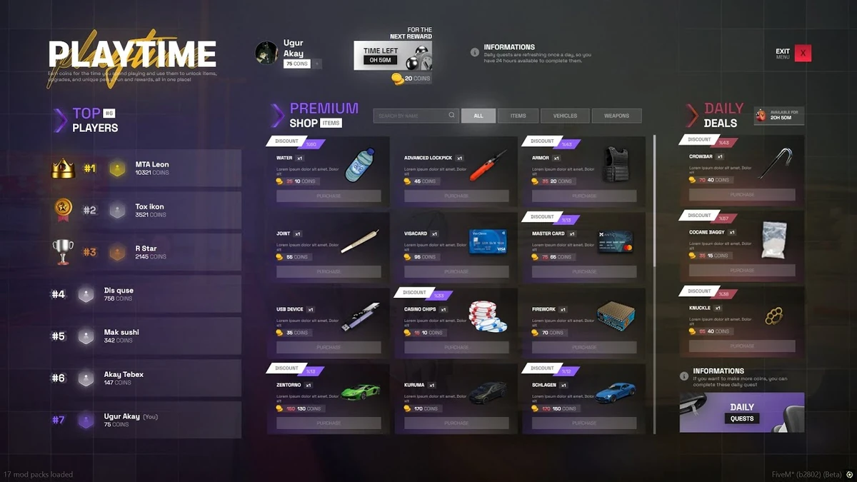 Playtime Shop V2 Open Source [QB / QBOX]