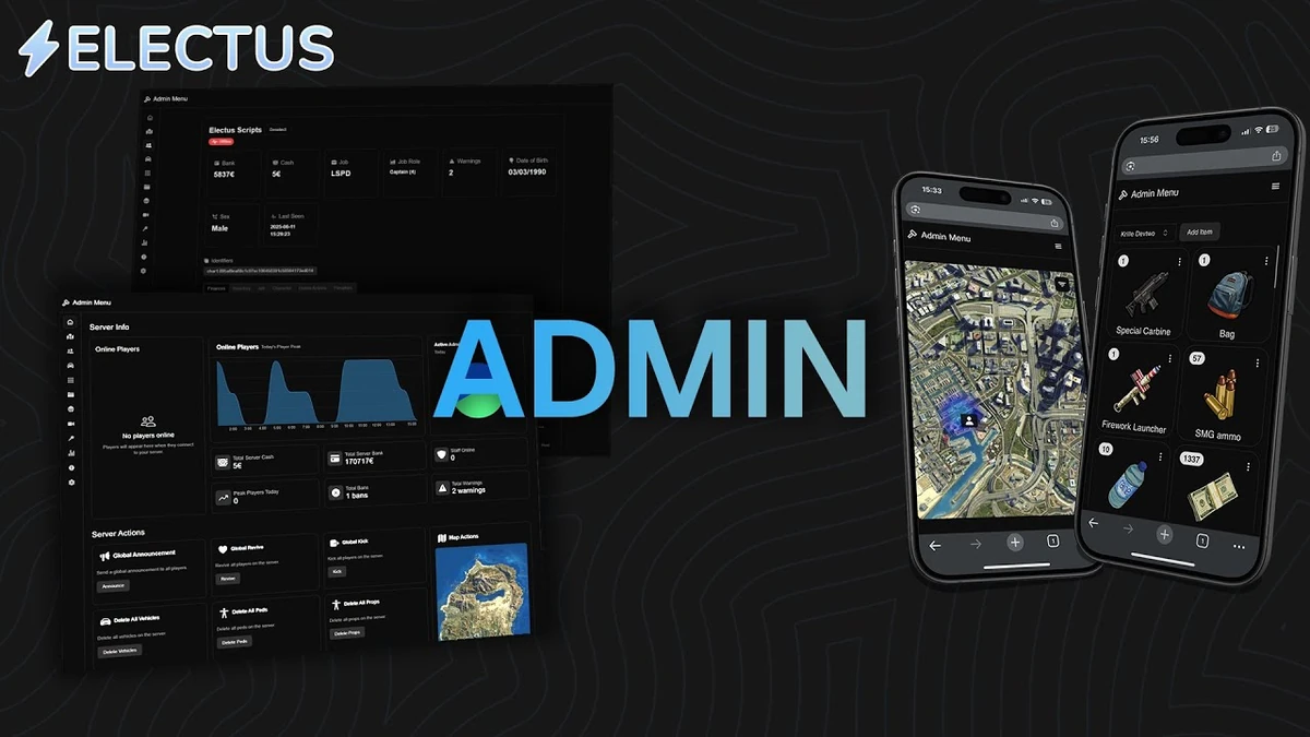 Admin Menu with Web Support FiveM | ESX / QB / QBOX