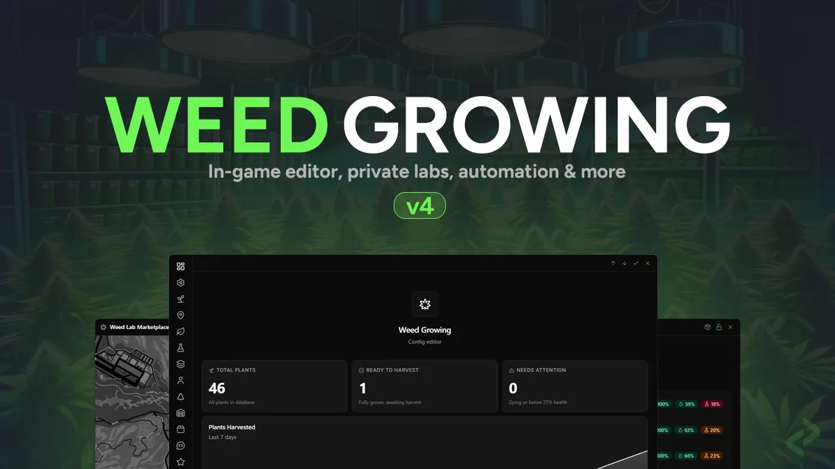 Weed Growing V4 FiveM | Complete Weed Farming & Production System | Open Source